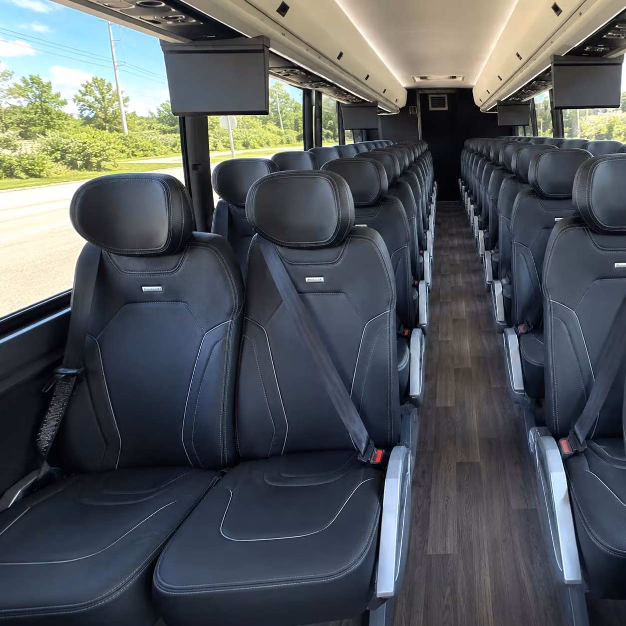 56 passenger charter bus inside
